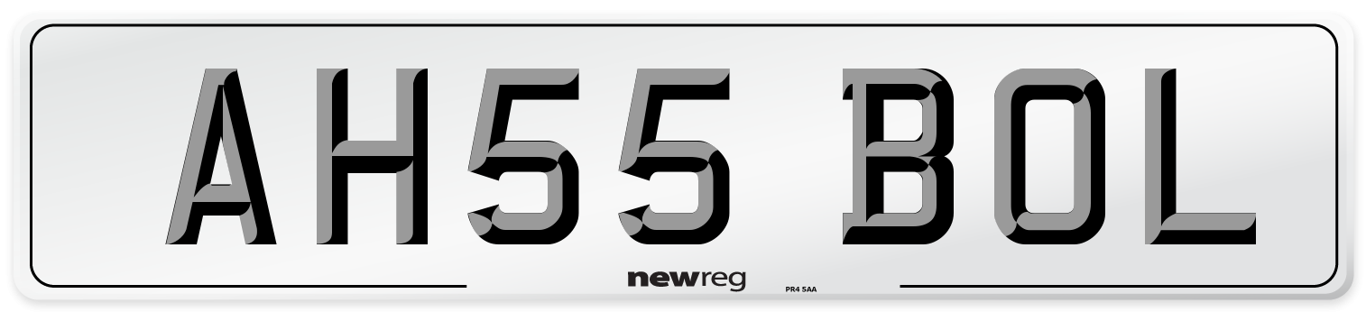 AH55 BOL Number Plate from New Reg